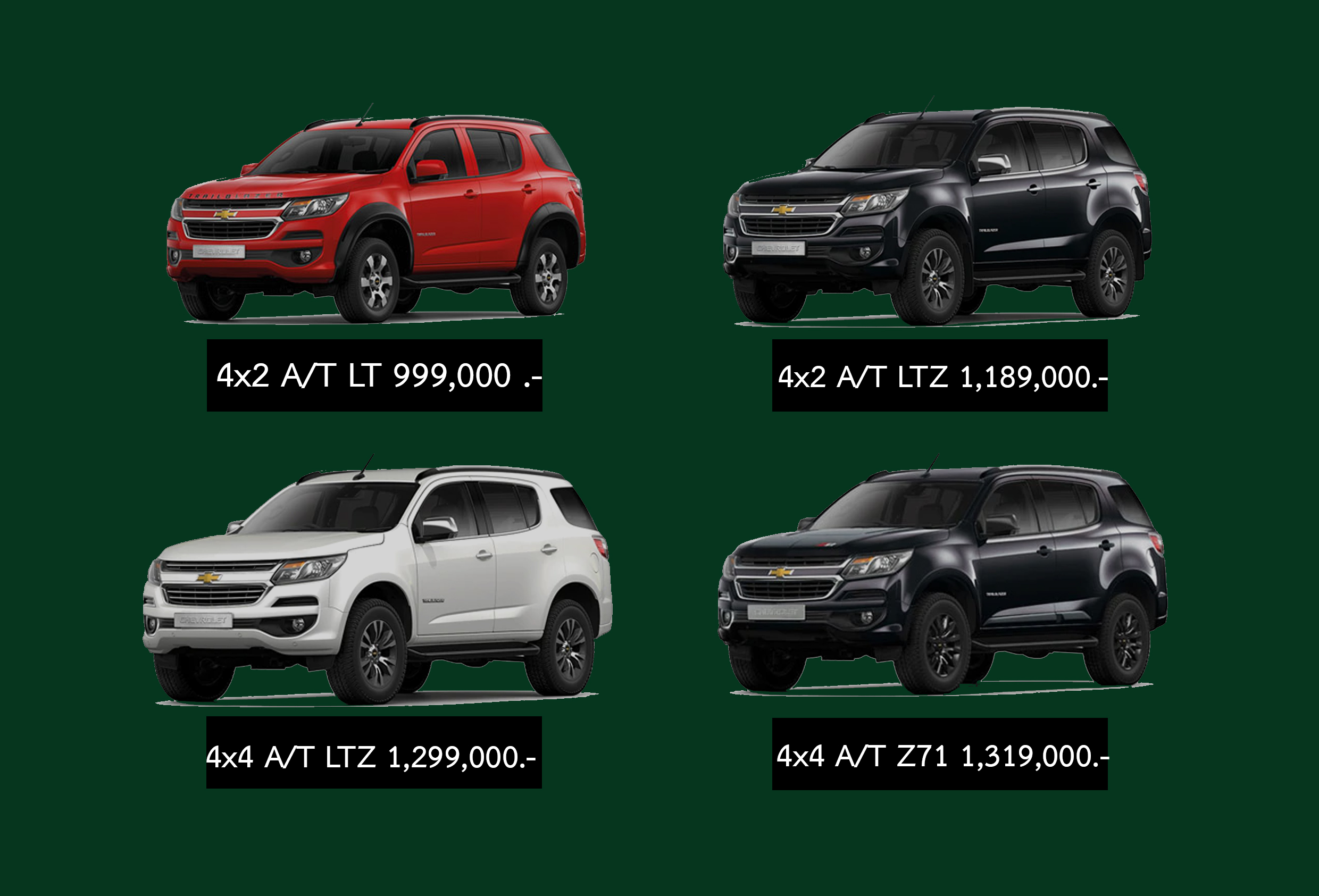 Chevrolet Trailblazer หั่นราคาลงเป็นแสน 4 รุ่นย่อย เริ่มต้นที่ 999,000 บาท