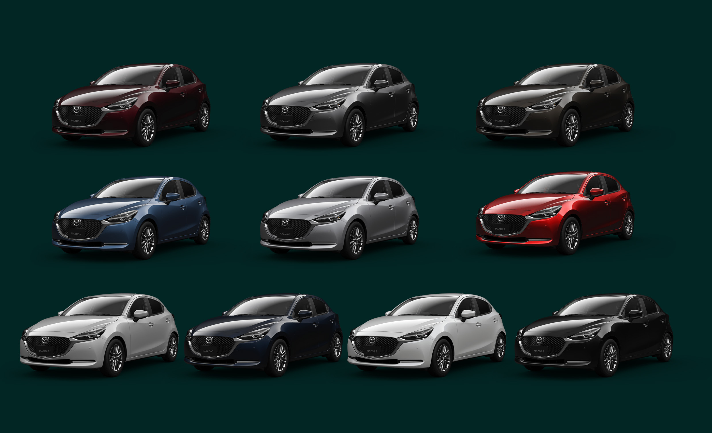 10 สีตัวถัง Mazda2 Hatchback Minor Change ในญิ่ปุ่น