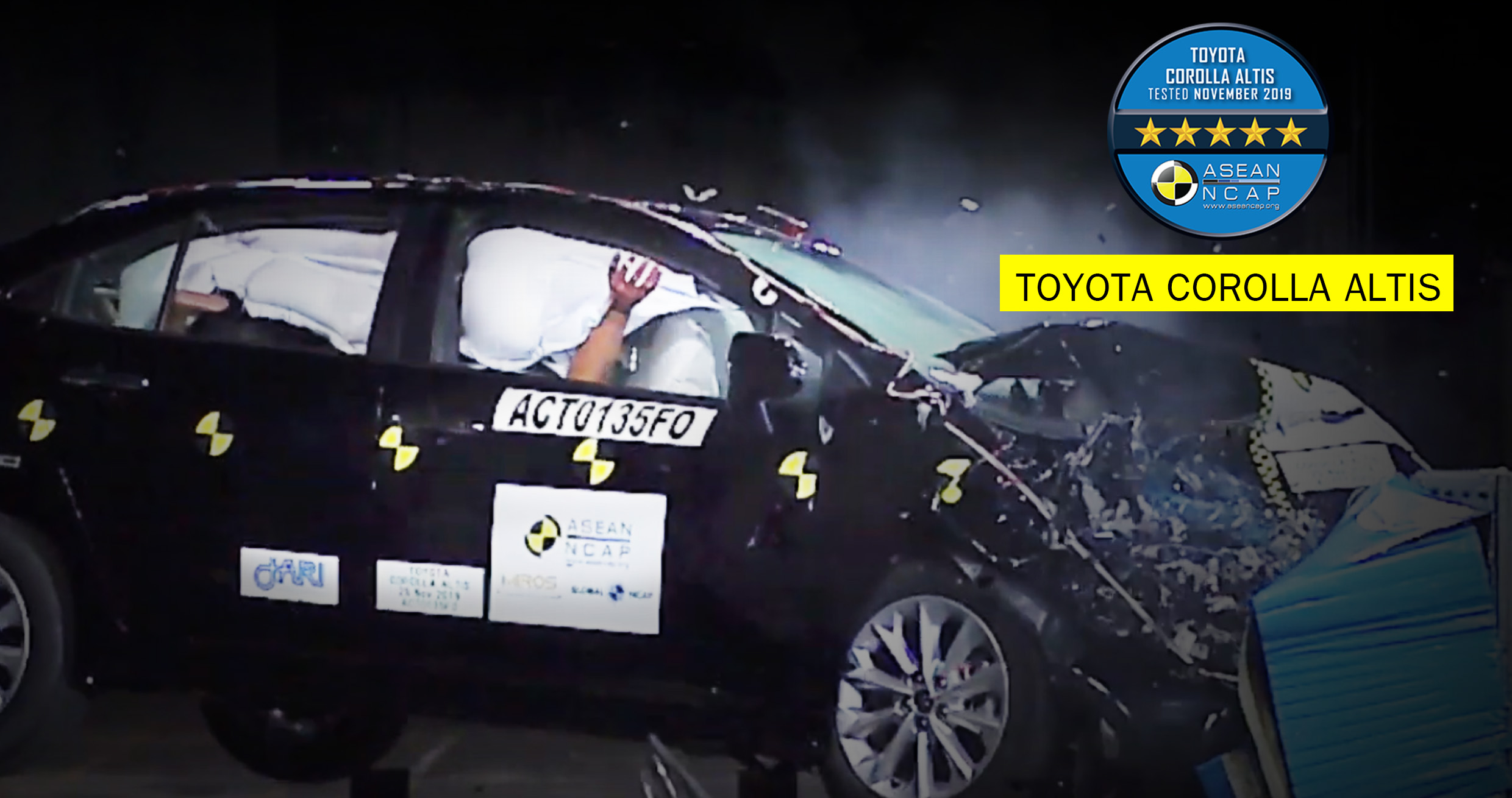 Toyota Corolla Altis ได้รับความปลอดภัย ASEAN NCAP 5 ดาว