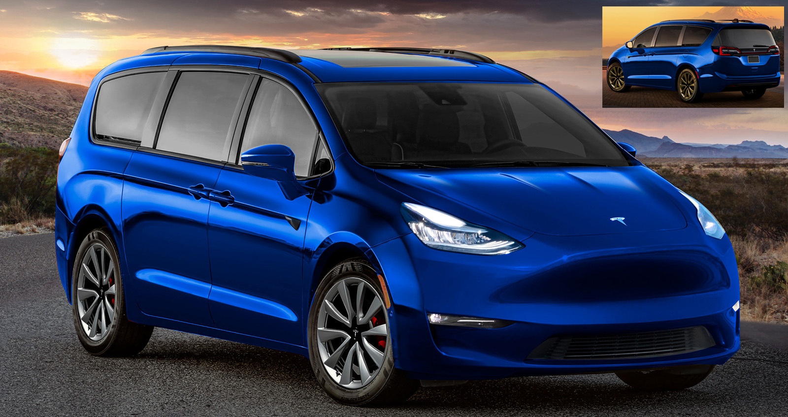 Tesla Model M ในรูปแบบ Mini Van ภาพในฝัน