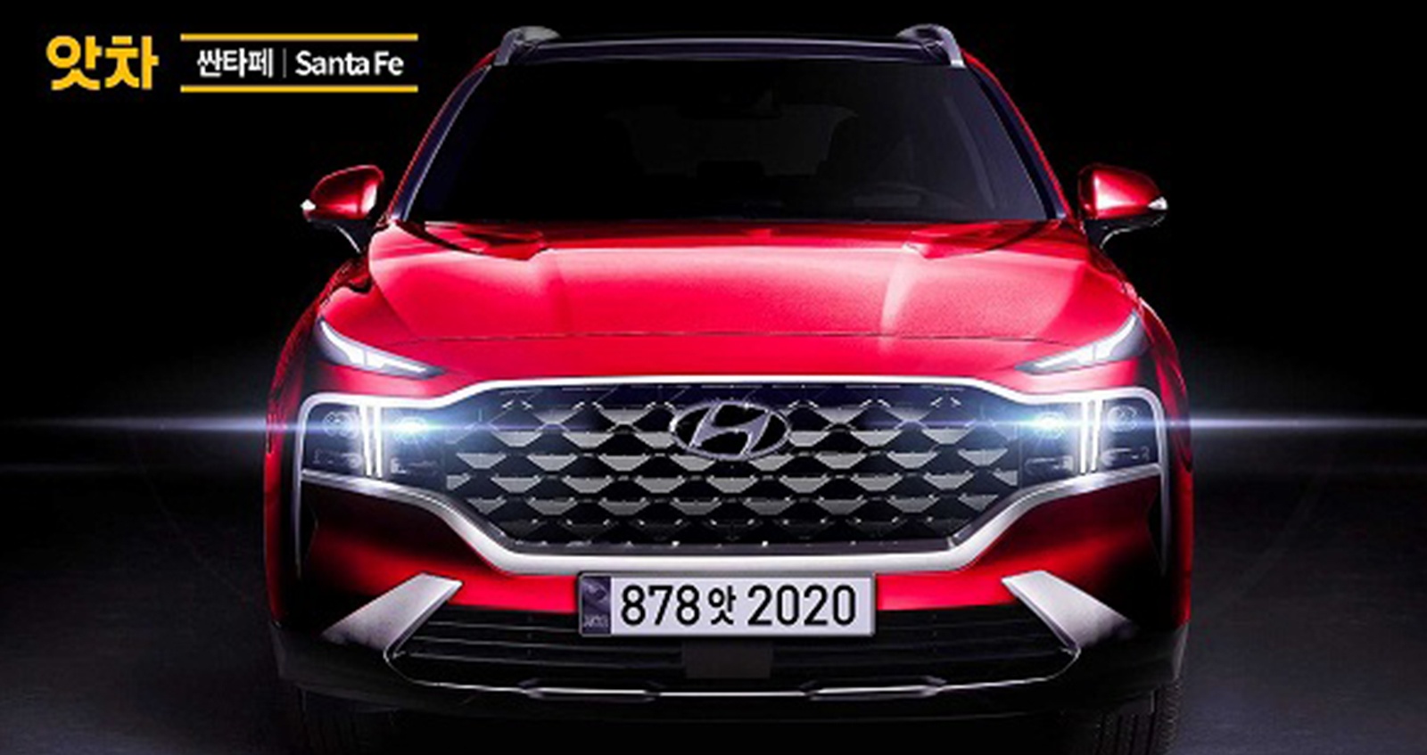 Hyundai Santa Fe Facelift ภาพเรนเดอร์ด้านหน้า ใกล้เคียงคันจริง