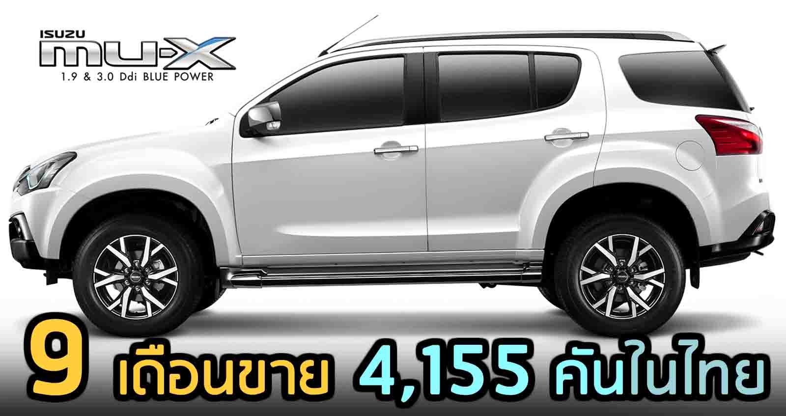9 เดือนขาย 4,155 คัน ISUZU MU-X ปี 2020 ในไทย
