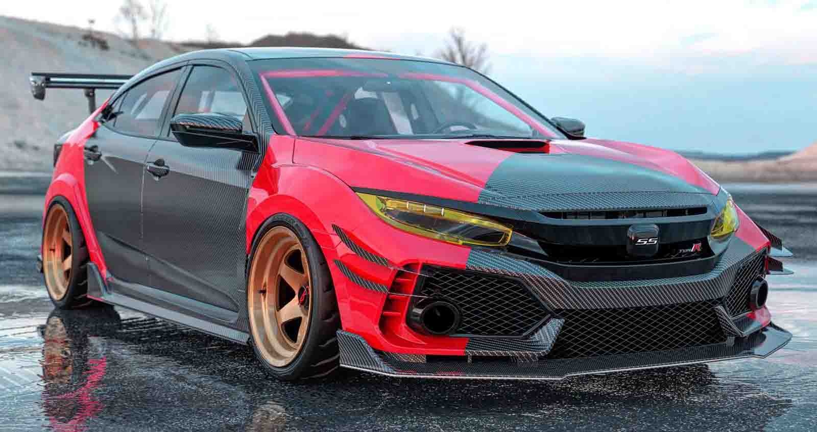 Honda Civic Type R บนขุมพลัง LS4 V8 ในจินตนาการ