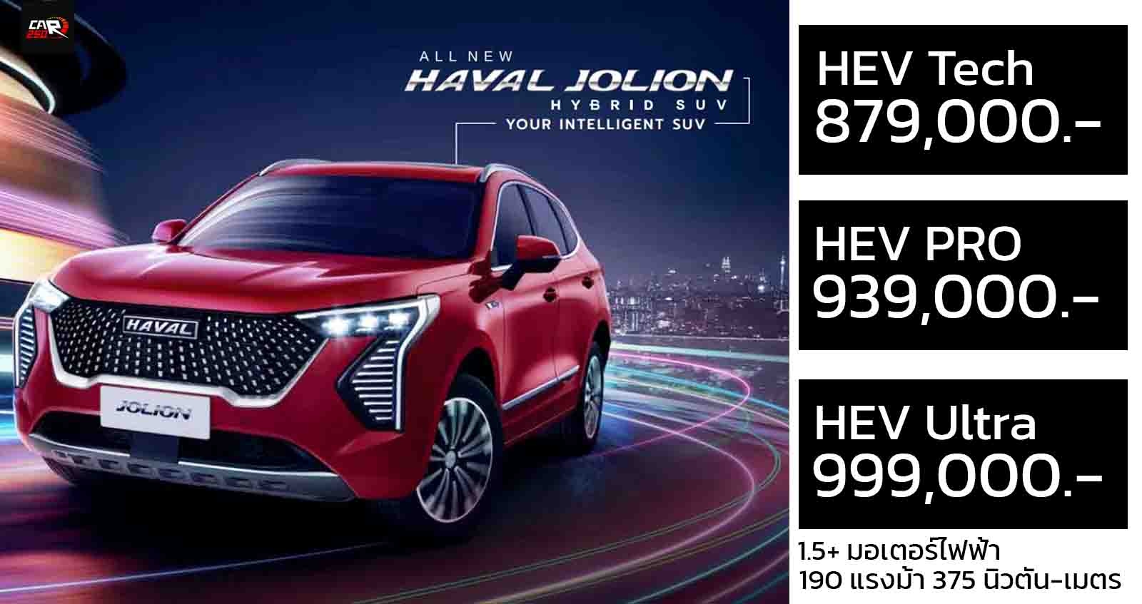 HAVAL JOLION HYBRID ฮาวาล โจไลอ้อน ราคาตารางผ่อนดาวน์ 2021-2022