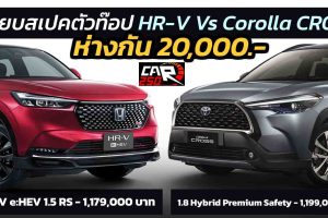 เปรียบสเปคตัวท๊อป HONDA HR-V e:HEV 1.5 RS Vs Corolla Cross 1.8 Hybrid Premium Safety ห่างกัน 20,000 บาท