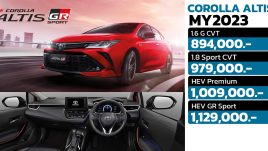 ปรับราคาเพิ่ม 15,000 บาท TOYOTA COROLLA ALTIS MY2023 เริ่ม 894,000 - 1,129,000 บาทในไทย