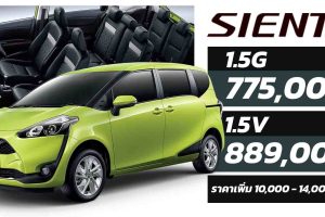 Toyota Sienta โตโยต้า เซียนต้า ใหม่ 2022 - 2023 ราคาตารางผ่อนดาวน์