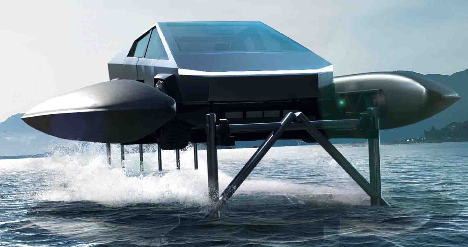 Cybercat รถสะเทินน้ำสะเทินบก บนพื้นฐาน Tesla Cybertruck