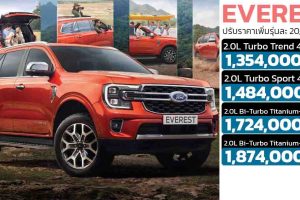 เพิ่มราคา 20,000 บาททุกรุ่นในไทย FORD EVEREST ใหม่ 2022 - 2023
