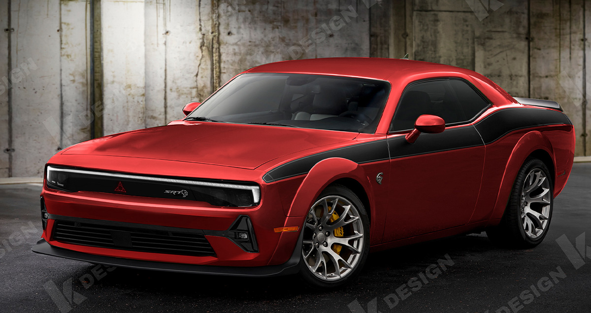 Dodge Charger EV ภาพเรนเดอร์ อิงจาก ทีเซอร์ล่าสุด ก่อนขายปี 2024