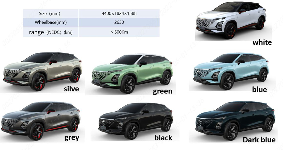 สีตัวถัง ก่อนขายไทย Chery OMODA EV 500 กม./ชาร์จ B-SUV ใหม่ ระบบขับขี่อัตโนมัติระดับ L2+