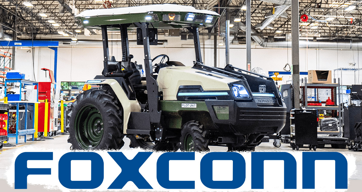 Foxconn MK-V แทรกเตอร์ไฟฟ้า ขับขี่อัตโนมัติ 1 คนบังคับ 8 คัน ราคา 2.0 ล้านบาท ในสหรัฐฯ