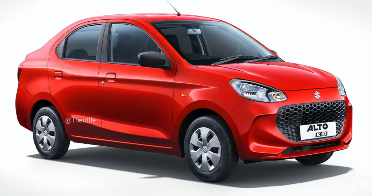 Maruti Suzuki Alto K10 เวอร์ชั่น ซีดาน 4 ประตู ภาพในจินตนาการ