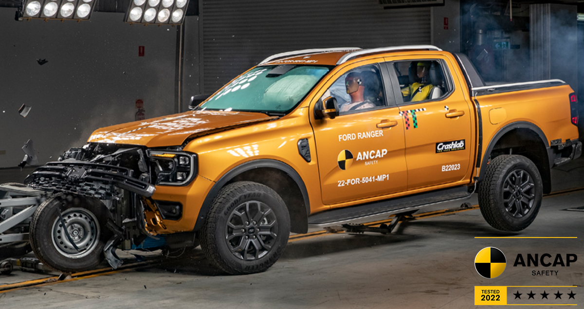 Ford Ranger 2022 ทดสอบความปลอดภัย 5 ดาว ANCAP ในออสเตรเลีย