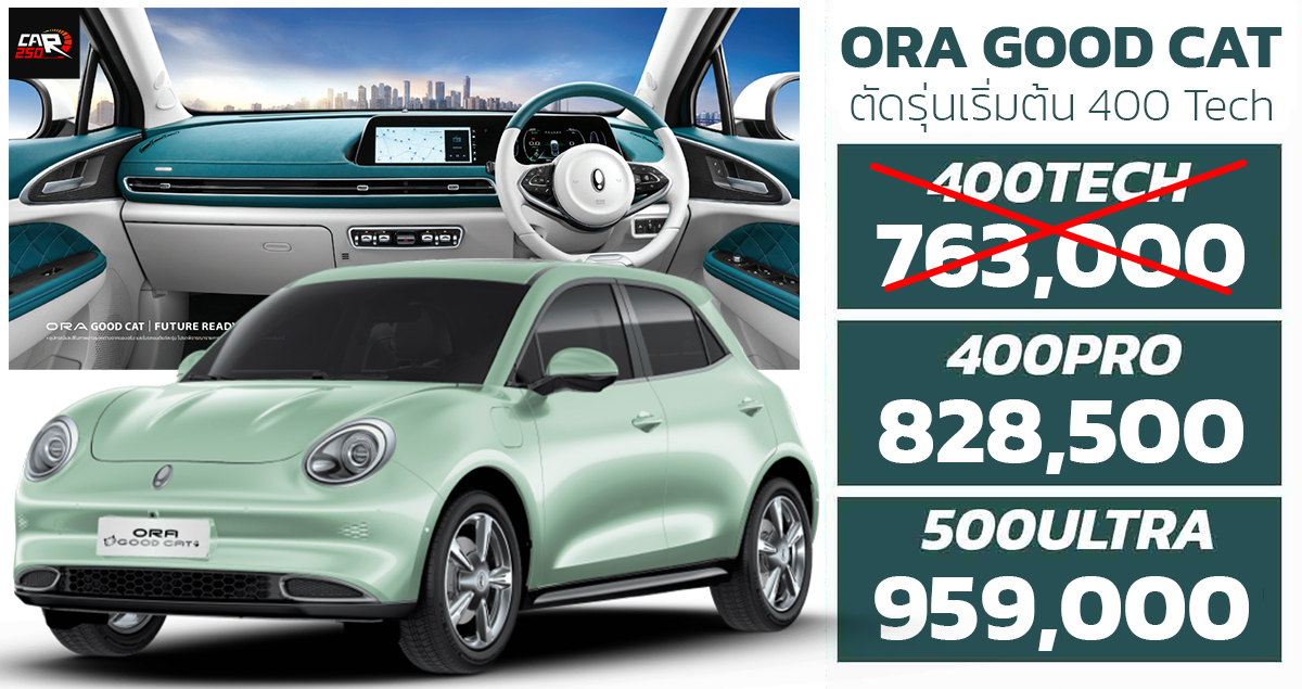 ORA Good Cat 2022 ราคา 828,500 – 959,000 บาท 400 – 500 กม./ชาร์จ NEDC ในไทย