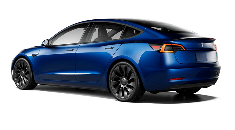 Blue tesla on sale model 3