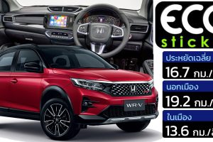 อัตราประหยัดน้ำมัน 16.7 กม./ลิตร HONDA WR-V RS 1.5L ราคา 868,900 บาท