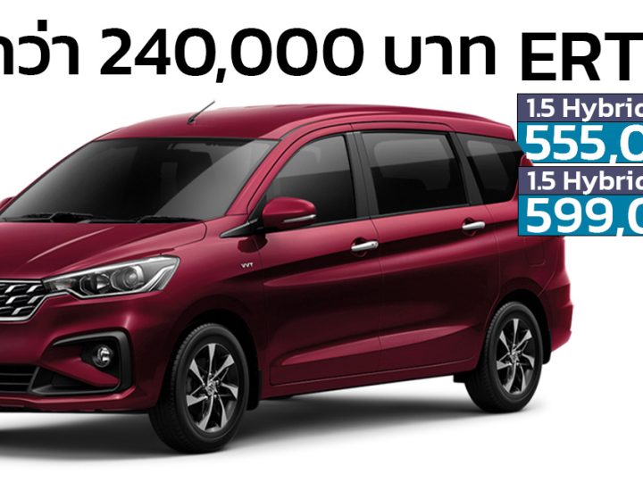 จองหมดแล้ว หลังจากลดราคาในไทย 240,000 บาท Suzuki Ertiga MPV ไฮบริด เหลือ 555,000 – 599,000 บาท