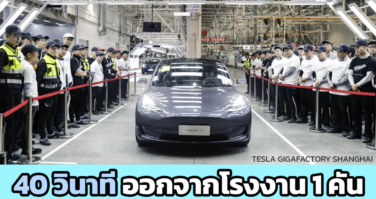 40 วินาทีออกจากโรงงาน 1 คัน TESLA Gigafactory Shanghai ในจีน