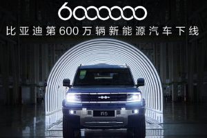 BYD ผลิตรถยนต์ครบ 6 ล้านคัน อัตราเติบโต 3 เดือนผลิตกว่า 1 ล้านคัน