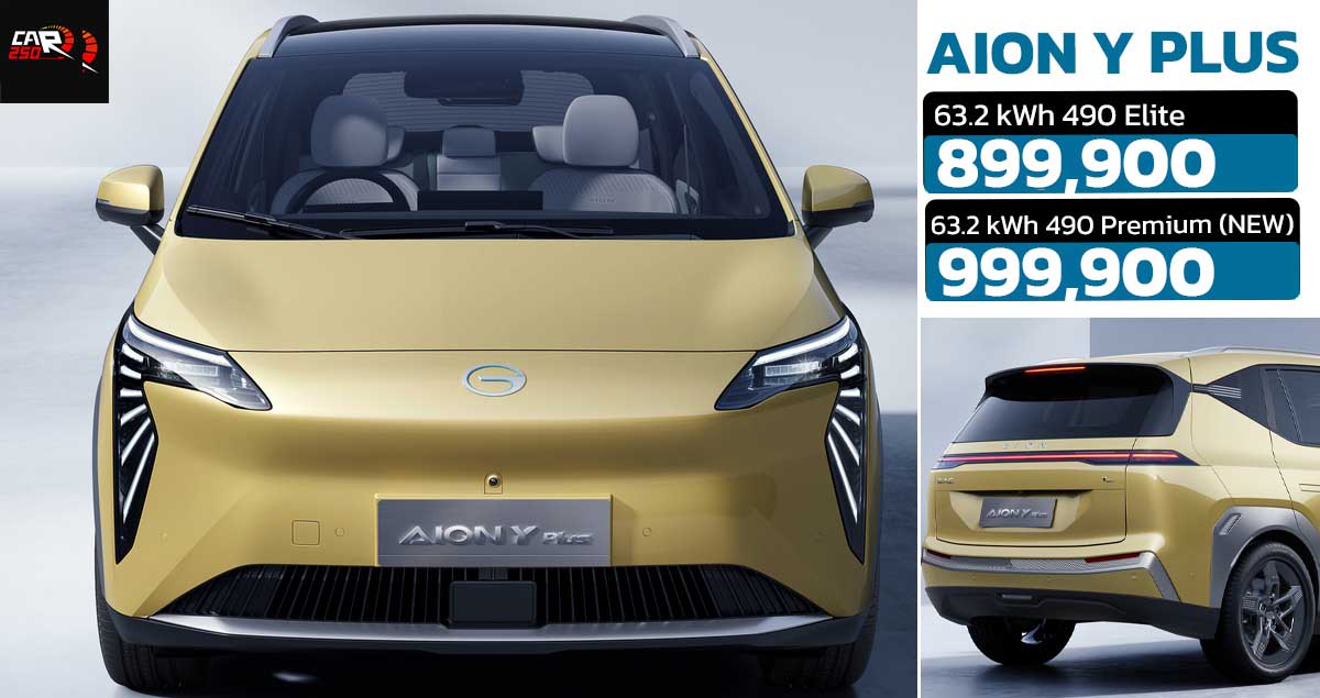 ลดอีก 100,000 บาท GAC AION Y PLUS ราคาจำหน่าย 899,900 – 999,900 บาท