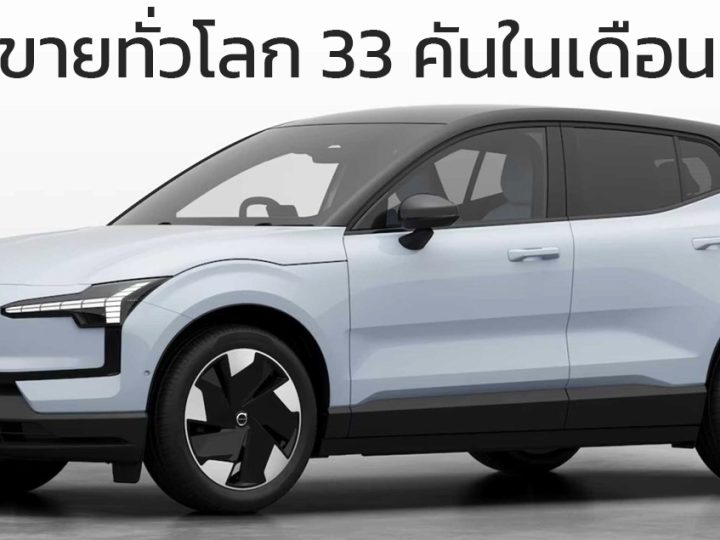 ยอดขายเดือนแรกทั่วโลก 33 คันในเดือนพฤศจิกายน 2023 VOLVO EX30 SUV EV