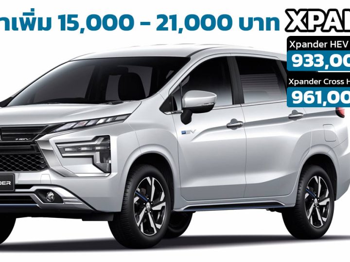 เพิ่มราคาในไทย 21,000 บาท Mitsubishi XPANDER HYBRID ใหม่ อัตราประหยัด 19.2 กม./ลิตร