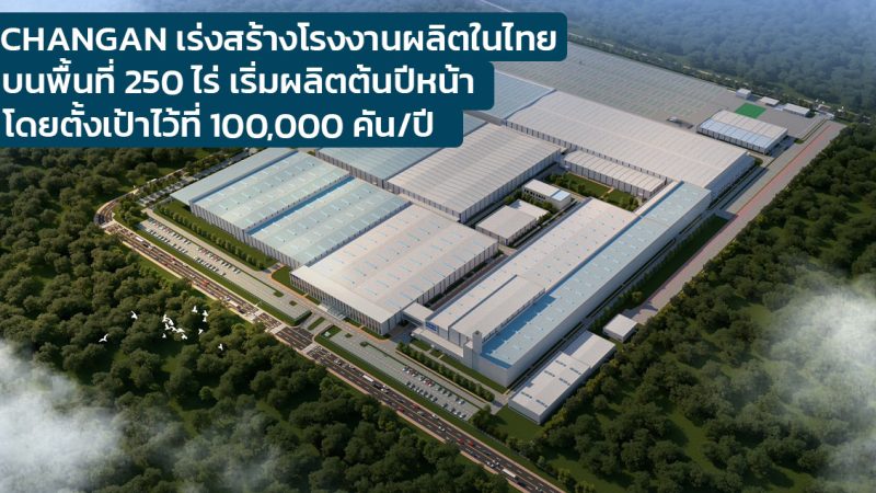 CHANGAN Automobile สร้างโรงงานในไทยบนพื้นที่ 250 ไร่ เริ่มผลิตต้นปีหน้า