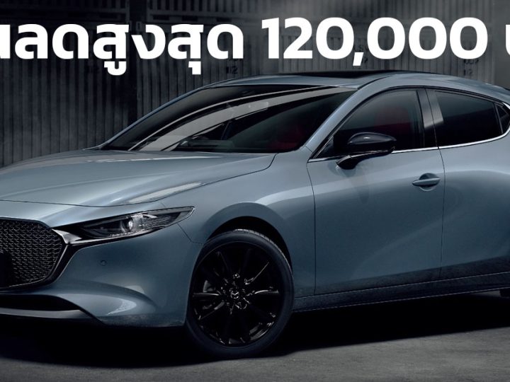 ส่วนลดสูงสุดในไทย 120,000 บาท Mazda 3 Carbon Edition ราคาจำหน่าย 1,210,000 บาท