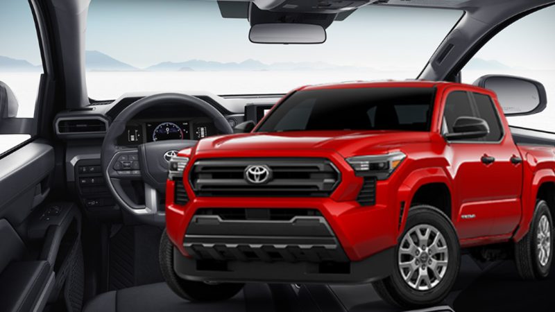 อัตราสิ้นเปลือง 8.5 กม./ลิตร EPA TOYOTA TACOMA SR รุ่นเริ่มต้น 2 ประตู และ 4 ประตู 2.4T i-FORCE 278 แรงม้า 1.28 ล้านบาทในสหรัฐฯ