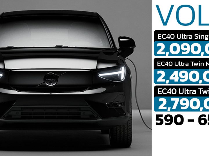 เปิดขายไทย 2.09 – 2.79 ล้านบาท VOLVO EC40 590 – 650 กม./ชาร์จ NEDC