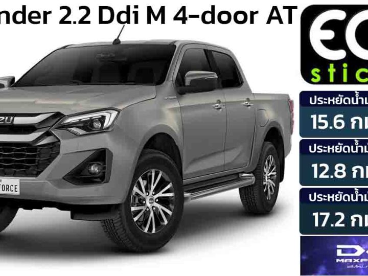 ประหยัด 15.2 กม./ลิตร ISUZU D-MAX Hi-Lander 2.2 Ddi M 4-door 8 AT ใหม่