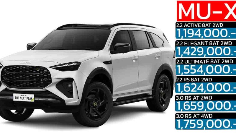 ISUZU MU-X MY2025 ใหม่ ปรับปรุงอุปกรณ์ ราคาเริ่ม 1,194,000 – 1,759,000 บาท