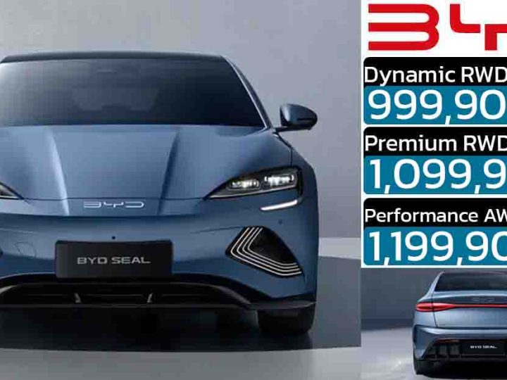 ปรับลดราคา 299,100 บาท BYD SEAL 510 – 650 กม./ชาร์จ CLTC เหลือ 999,900 – 1,199,900 บาท