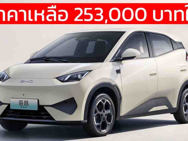 ลดราคาเหลือ 253,000 บาทในจีน BYD Seagull 2025 พร้อม God’s Eye C – DiPilot 100  305 – 405 กม./ชาร์จ CLTC