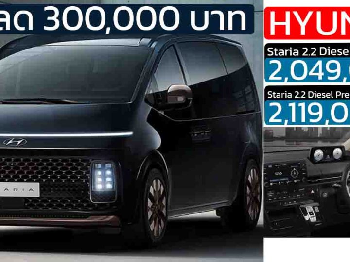 ส่วนลด 300,000 บาทHyundai STARIA 2.2 Diesel Premium เหลือ 2.04 – 2.11 ล้านบาท