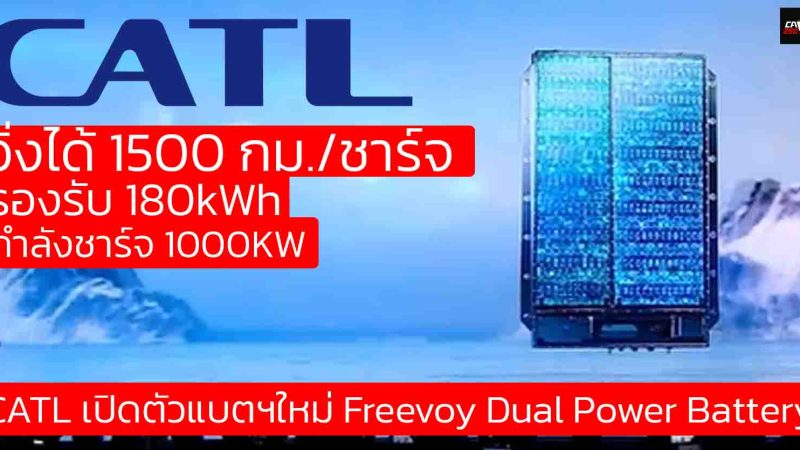CATL เปิดตัว แบตเตอรี่ฯ Freevoy Dual Power Battery วิ่งได้กว่า 1,500 กม./ชาร์จ รองรับชาร์จ 1MW 5 – 70% ภายใน 5 นาที