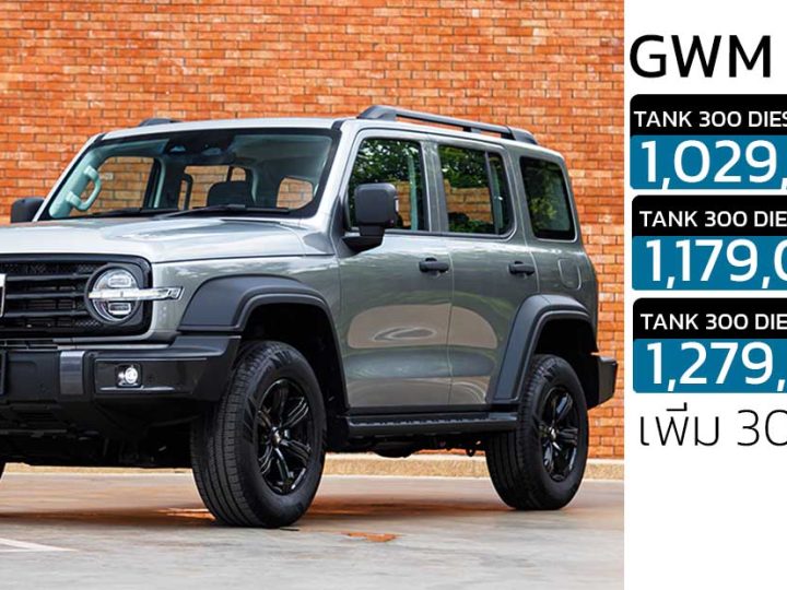 หมดโปรปรับราคาขึ้น 30,000 บาท GWN TANK 300 ดีเซล 2.4T ประกันคุณภาพเครื่อง 1 ล้านกิโลเมตร*