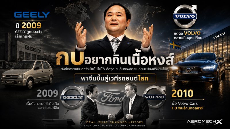 ในปี 2009 GEELY กู้เงินมาซื้อ VOLVO สุดท้ายสิ่งที่เขาทำ คือจุดเปลี่ยนสำคัญที่พาบริษัทขึ้นสู่เวทีโลก