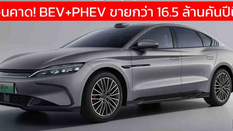 จีนคาด! รถยนต์ BEV+PHEV จะมียอดขายทั่วโลก 16.5 ล้านคัน ในปีนี้ โตขึ้น 30% จากปีก่อน PHEV+REEV คาดรวมเกิน 8 ล้านคัน