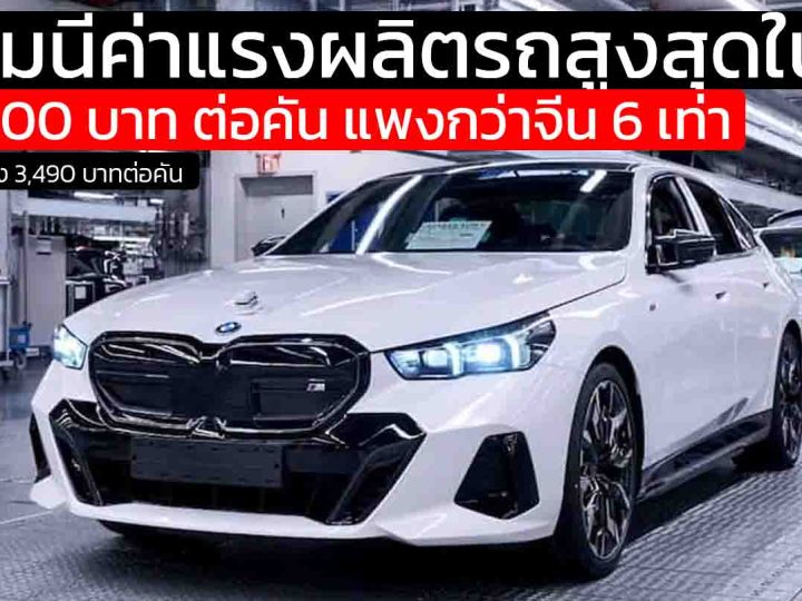 การผลิตรถยนต์ในเยอรมนี ต้องเจอต้นทุนค่าแรงสูงสุดในโลก 108,000 บาท ต่อคัน แพงกว่าจีน 6 เท่า