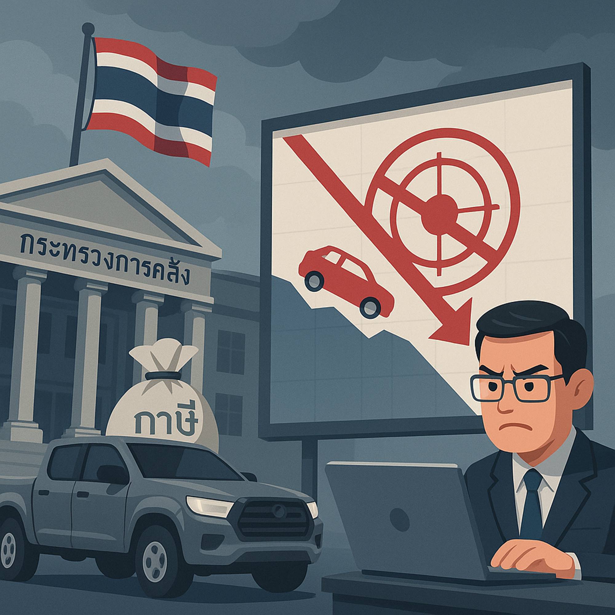 แค่ 7 เดือน ภาษีรถยนต์จัดเก็บภาษีรลดลง1.7 หมื่นล้าน พิษเศรษฐกิจซบเซา-หรือ EV ดาบสองคม