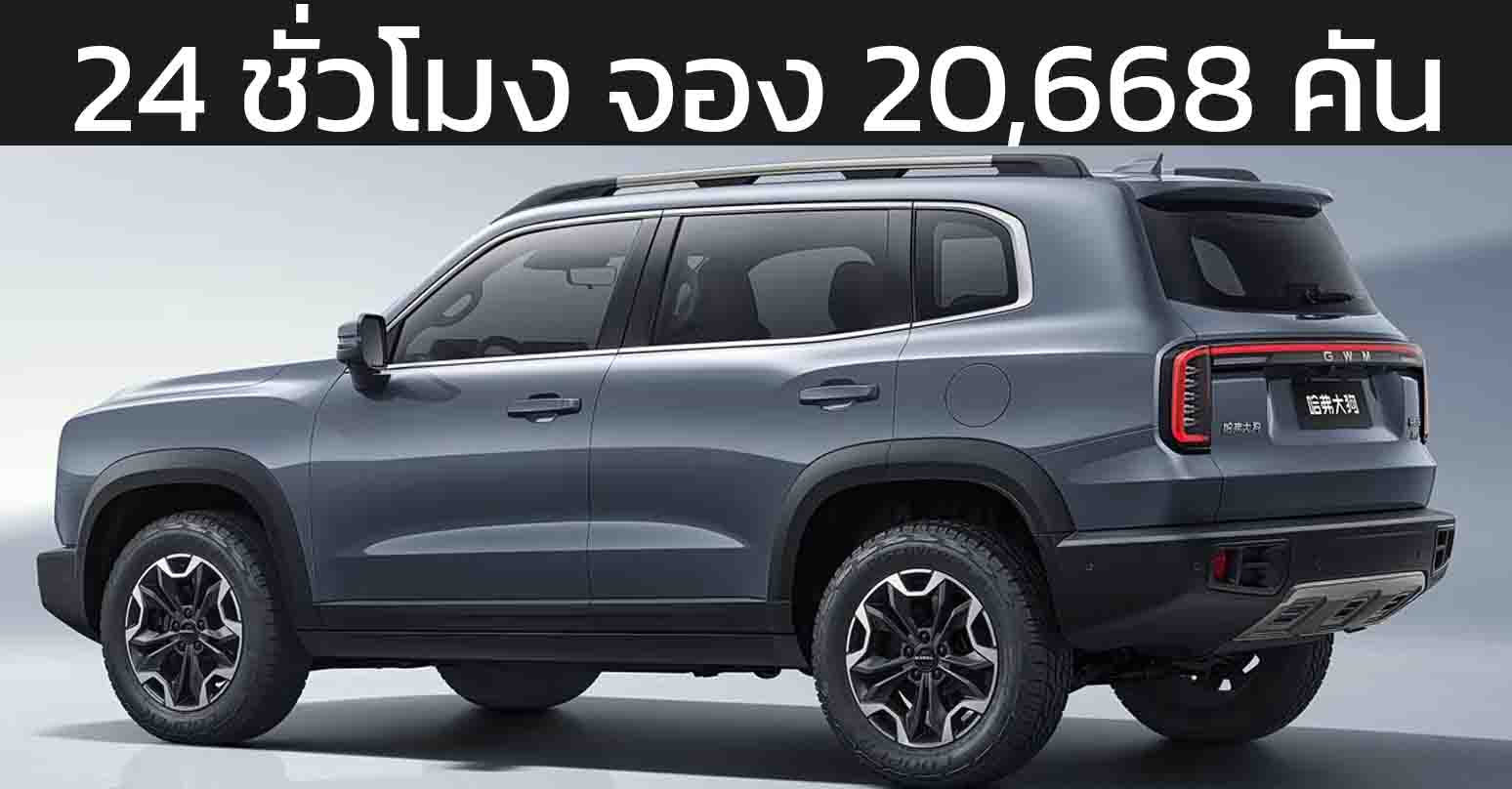 24 ชั่วโมง จอง 20,668 คันในจีน Haval Big Dog ราคา 448,000 – 565,000 บาท 1.5T 184 แรงม้า 2.0T 238 แรงม้า