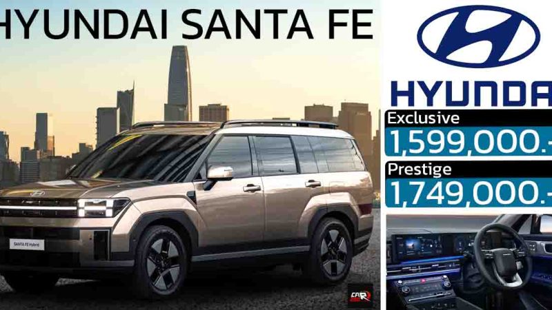 เปิดขายไทย 1.59 – 1.74 ล้านบาท All NEW Hyundai SANTA FE ใหม่ 1.6 ไฮบริด 235 แรงม้า FWD
