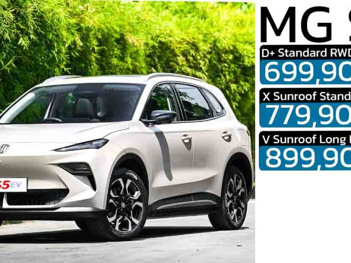 เพิ่มรุ่นย่อยใหม่ 699,900 บาท MG S5 EV 416 – 550 KM ประกันแบตตลอดการใช้งาน แบบไม่จำกัด