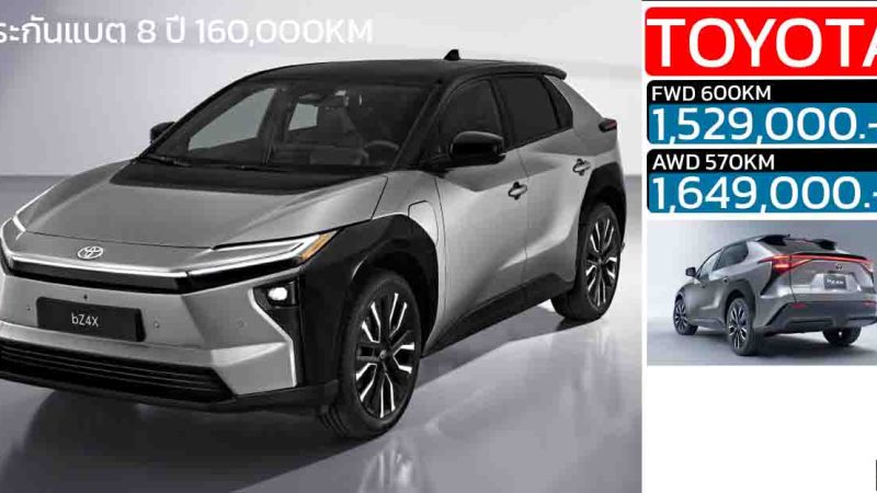 เปิดขายไทย 1,529,000 – 1,649,000 บาท TOYOTA bZ4X รุ่นใหม่ MY2026 วิ่งได้ไกลกว่า 600 กม./ชาร์จ NEDC