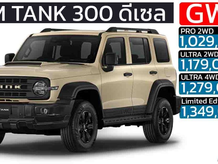 เปิดตัว GWM TANK 300 ดีเซล 2.4T “Desert Storm” Limited Edition ราคา 1,349,000 บาท เปิดตัวในงาน MOTOR EXPO 2025