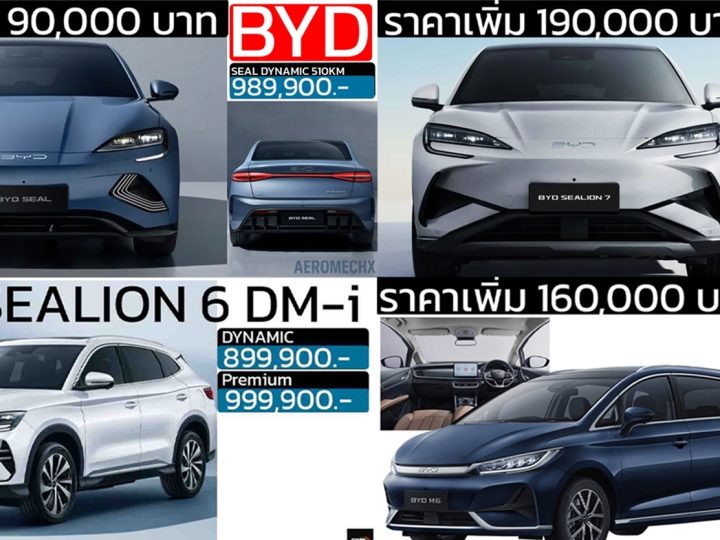 รวมราคา BYD บีวายดี ในไทย 2026/2568 ปรับเพิ่มราคาใหม่
