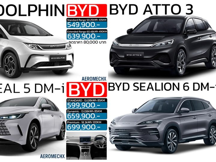 รวมราคา BYD บีวายดี ออโต้ ในประเทศไทย 2026/2569 ปรับลดราคา รถยนต์พลังงานไฟฟ้า EV , PHEV