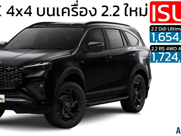 อีซูซุเปิดตัว ISUZU MU-X 2.2 Ddi MAXFORCE 4WD ใหม่ ราคา 1,654,000 บาท อีซูซุ มิว-เอ็กซ์